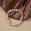 Pulsera de perlas naturales de agua dulce, pulseras con cuentas de perlas de Color caramelo para mujeres y niñas, regalo, joyería de moda