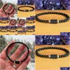 Perlenstränge Mg1935 Neues Design Russischer Schungit 4 mm schwarzer Turmalin Handgelenk Mala Naturedelstein Armband Drop Lieferung Je Dhgarden Dhont