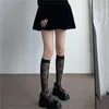 Women Socks Summer Ultra-thin Nylon Long Stockings JK Black White Knee High College Style Japanese Kawaii Lolita Girls