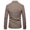 Costumes pour hommes printemps et automne Colorblock Plaid Blazer hommes mince décontracté homme Blazers mariage affaires fête vêtements robe manteau