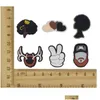 Shoe Parts Accessories Black Cute Cartoon Pvc Charms Buckles Action Figure Fit Bracelets Clog Jibz Garden Shoes Wristband Girls Boys K Dhcta