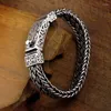 Link Bracelets Buddhastone Silver Color Charm Bracelet Eternal Vine Wide Woven-Chain Argentum Amulet For Men Jewellery