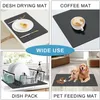 Mats Pads Coffee Mat Hide Stain Rubber Backed Absorbent Coffee Maker Mat Dish Drying Mat Coffee Bar Accessories for Kitchen Counte278I