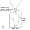 Hanger Kettingen F19D Holle Afrika Kaart Ketting Rvs Overzicht Ketting Choker Sieraden Afrikaans Symbool