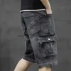 Jeans masculinos moda masculina baggy carga jean mens mult bolsos boardshorts denim geral calças soltas shorts jeans para homens 230316 l230726l230911