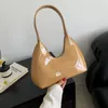 Evening Bags Trendy Designer Solid Shoulder For Women Handbags And Purses 2023 Fashion Patent Leather Underarm Ladies Tote
