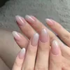 Fałszywe paznokcie Clear Aurora Violet migdałowy Manicure Ultraelleble, długotrwały fałszywy dla kobiet i salon paznokci dziewcząt