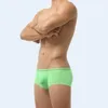 Sous-vêtements sexy hommes glace sous-vêtements en soie haute élastique taille basse translucide slips intérieur gay grand convexe hommes sissy boxer