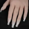 Unhas falsas prática de unhas mão silicone líquido realista manicure acrílico manequim treinamento de dedo flexível dobrável para artistas de salão de beleza diy