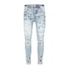 Denim Amiryes Jeans Designer Calças Homem Mens Jean Novo Quebrado Pontilhado Azul Moda Tendência Masculina WA8G