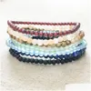 Beaded Mg0095 Wholesale New Design 7 Chakra Yoga Mala Bracelet Garnet Aventurine Lapis Lazi Jewelry 4 Mm Mini Gemstone Set D Dhgarden Dh7Gb