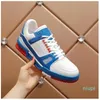 Virgil Trainer Casual Shoes Calfskin Leather Abloh White Green Red Blue Letter Overlays Platform Low Sneakers Storlek Euro36-45 Rinnande skor med låda