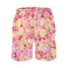 Herr shorts rose trädgård bräde sommar blommor tryck Hawaii korta byxor män sport snabba anpassade strandstammar