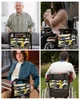 Sacos de armazenamento Amarelo Cinza Linhas Geométricas Abstratas Saco de Cadeira de Rodas com Bolsos Apoio de Braço Lateral Scooter Elétrico Andando Quadro Bolsa