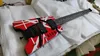 Ship Fast Edward Van Halen 5150 Red White Black Strips Headless Electric Guitar Rosewood Fretboard China EMG Pickups Tremolo Bridge Black Hardware Dot Inlay