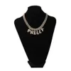 Custom Name S-Link Miami Cuban Link 12mm Letter Necklace Chain Full Bling Punk Collar Glamour Hiphop Jewelry