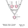 Collier et boucles d'oreilles ensemble Y2K cristal coeur mode Kpop brillant clavicule chaîne colliers pour femmes boucle d'oreille filles tendance fête cadeaux bijoux