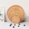 Masa Paspasları Placemat Pad Coasters Mutfak Rattan Kase Dolgu Mat Yalıtım Yuvarlak Placemats El yapımı toptan satış