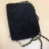 sell Fashion black chain makeup bag famous party bag flannel shoulder bag good quality velvet handbag201b