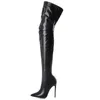 Bottes noires sexy sur le genou pour femmes chaussures à talons hauts dames cuisse 2023 hiver grande taille 47 longue chaussure femme 230911