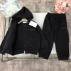 abbigliamento autunnale per bambini moda Tute per ragazza Taglia 100-150 CM 2 pezzi Maglione con cerniera con logo ricamato e pantaloni tinta unita Sep05