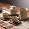 Tapetes de mesa 1/4 peças, chá, café, quebra-cabeça, porta-copos de madeira, tapete para bebidas, durável, resistente ao calor, decoração de utensílios de mesa quadrados