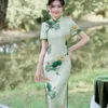 Vêtements ethniques 2023 automne Qipao Femme Long Vintage Slim Fit Cheongsam Chinois Robe traditionnelle élégante Prom de fête