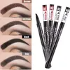 Améliorateurs de sourcils Stylo naturel imperméable à l'eau Fourclaw Teinte des sourcils Maquillage trois couleurs Crayon Brun Noir Gris Brosse Cosmétiques 230911