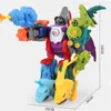 Transformation Toys Robots 5 I 1 Children Assembly Dinosaur Transformation Dino Robot Constructor Screw Diy Set Block Demontering Skruvmejsel Modellleksaker 230911