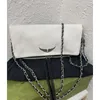 Porte-documents Zadig Voltaire ZV Chaînes Sacs Designer Wings Diamond-Repassage Femme Sac Femme Sac à bandoulière Rivet Bourse Cuir Cross Body Chain Sacs à main