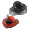 Berets Tea Party Hut Fascinator für Frauen mit Netzschleier Dropship