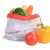 Top Reusable Drawstring Mesh Grocery Bag Eco-friendly Produce Fruit Vegetable Shopping Bag Home Travel Storage Mesh Bags