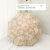 Paraplu's Japanse Kleine Madeliefje Volautomatische Paraplu Vrouwelijke Opvouwbare Zon Zonnebrandcrème Anti-UV Student Helder