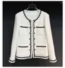 Women's Jackets High-quality French Style Women White Jacket 2023 Autumn Elegant Wool Female Fashion Tweed Woman Top Outwear