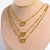 Collares colgantes Horno de acero inoxidable Chapado al vacío 18k Oro Zircon Cadenas simples Collar para mujeres Rebajas Y Envío Joyería Gratis