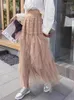 Röcke TIGENA Modischer knöchellanger Tüllrock für Frauen 2023 High Street abgestufter, unregelmäßiger Saum, plissiert, lang, Maxi, weiblich