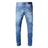 Denim Amiryes dżins Designer Pants Man Mens Jean 6513 High Street Fashion Brand Men's Broken Hole Patch żebrak Korean Edition 9GA8