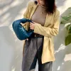 Satchel Bolsa Totes Bvs Designer Jodies Mulheres Sacos Tricô Atada Original Y Mini Tote Doces Real Pele De Carneiro Satchel Nuvem Marca De Moda QAKA