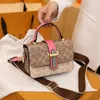 Borsa a spalla da donna con stampa di nuova tendenza quadrata piccola, versatile, a contrasto di colore, vendita con sconto del 60% nel negozio online