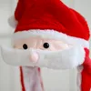Plysch tecknad djur mössa för jultomten snögubbe öron rörliga hattar vuxna barn vinter jul stickade mössor