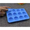 Baking Moulds Aomily 12 Holes Lollipop Mold DIY Bakeware Silicone 3D Handmade Sucker Sticks Lolly Candy Chocolate With Stick Shape