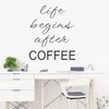 Wall Stickers Creative English Slogan Coffee Home Living Room Art Decals Poster Modern Bedroom Wallpaper Decor