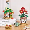 Bloco Creative Bouquet Buquet Block Block Strawberry Flower Plated Plant Home Decor Assembly Toy for Kid Presente R230911