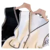 Geurig vest dames gebreide jas V-hals imitatie nertsfluweel lente- en herfststijl