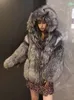 Cappotti finti in pelliccia da donna Giacca invernale spessa e calda con cappuccio Cerniera di alta qualità Capispalla soffici alla moda femminile