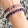 MG0358 New Design Crown Chakra Stack Bracelet Set Natural Fluorite Amethyst Clear Quartz Bracelet Heart Chakra Crystals Bracelet294J