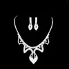 Necklace Earrings Set Bride Two-piece Loose Diamond Chain