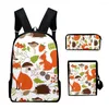 Backpack 3pcs/set 3D Printed Animes Squirrel Primary And Middle School Students Boys Girls Schoolbag Crossbody Bag Pen Case