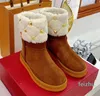 Winter warm wool snow boots Cowhide suede Ankle Casual Chunky Platform Half Booties women's outdoor designer flat shoes factory footwear
