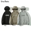 Jaquetas masculinas Una Reta com capuz pulôver para homens outono streetwear hip hop zíper design casaco roupas harajuku casal 230911